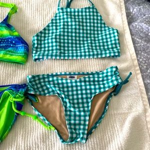 Green checked bathing suit